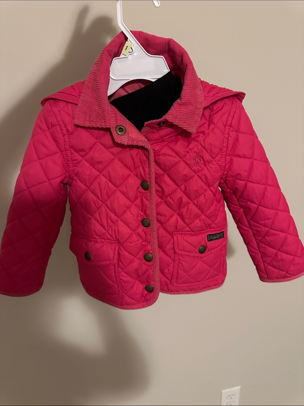Ralph Lauren Girls' Bright Pink Quilted Puffer Jacket